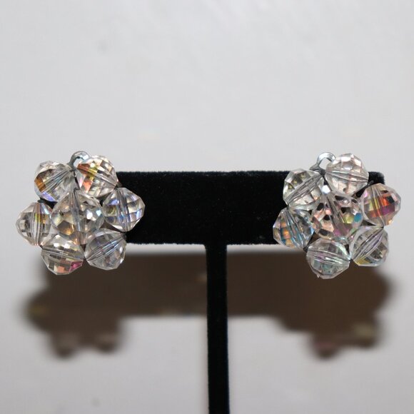 🤍✨ Vintage Crystal Clip-On Earrings · 1" - Picture 1 of 5